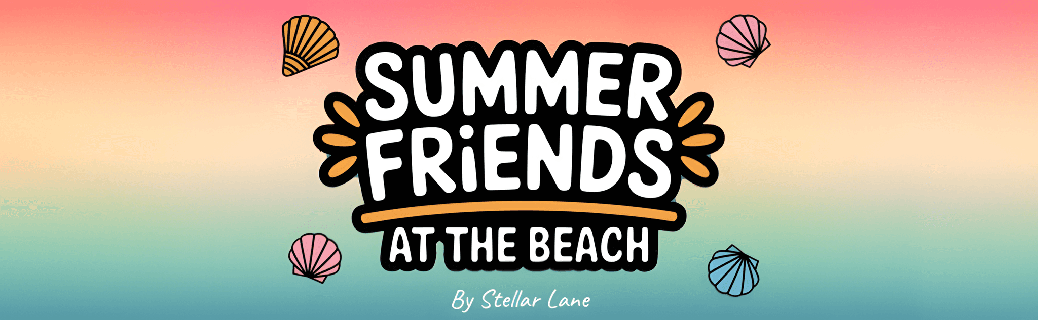 Summer Friends – At the Beach, Cozy Summer Bold and Easy Coloring Book - Module 1 Banner