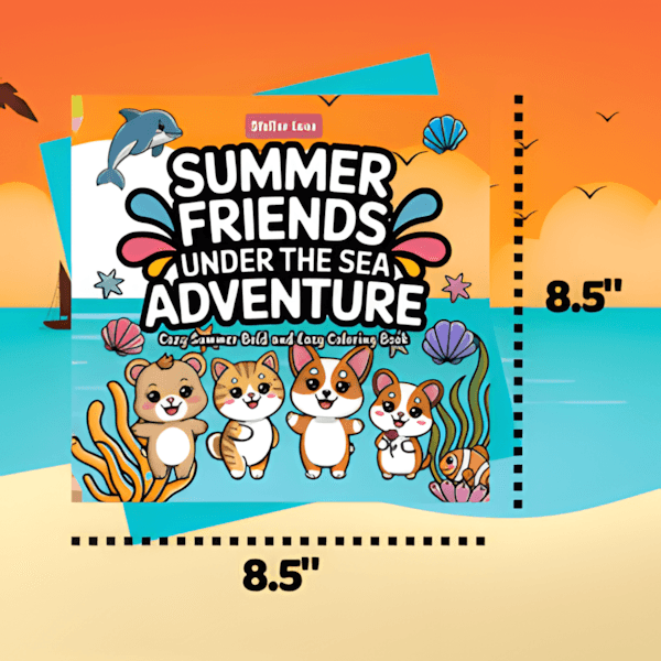 Summer Friends – Under the Sea Adventure, Cozy Summer Bold and Easy Coloring Book interior page 1