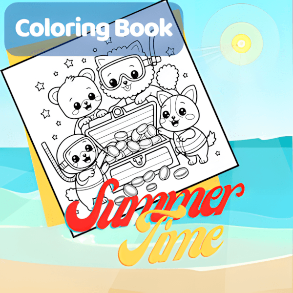Summer Friends – Under the Sea Adventure, Cozy Summer Bold and Easy Coloring Book interior page 2