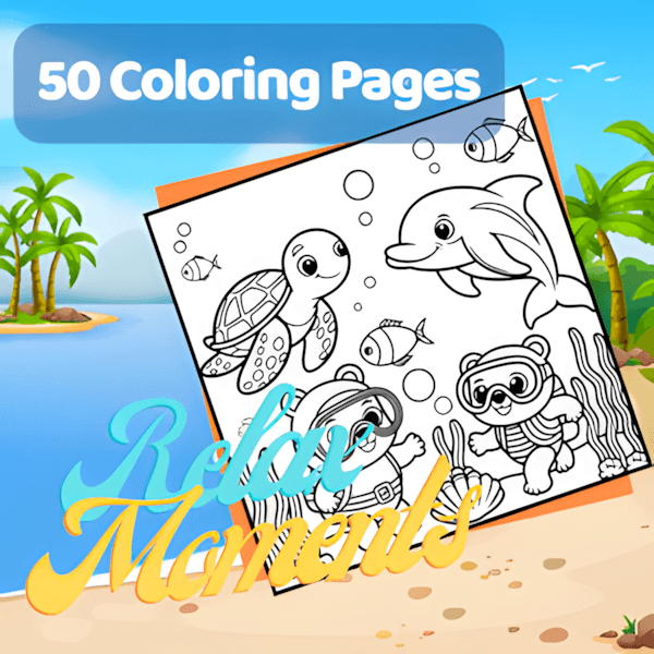 Summer Friends – Under the Sea Adventure, Cozy Summer Bold and Easy Coloring Book interior page 4
