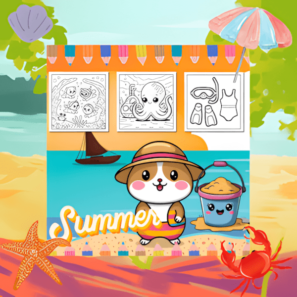 Summer Friends – Under the Sea Adventure, Cozy Summer Bold and Easy Coloring Book interior page 6
