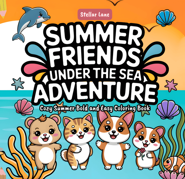 Summer Friends – Under the Sea Adventure, Cozy Summer Bold and Easy Coloring Book cover