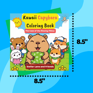 Kawaii Capybara Coloring Book The Case of the Missing Pillow interior page 1