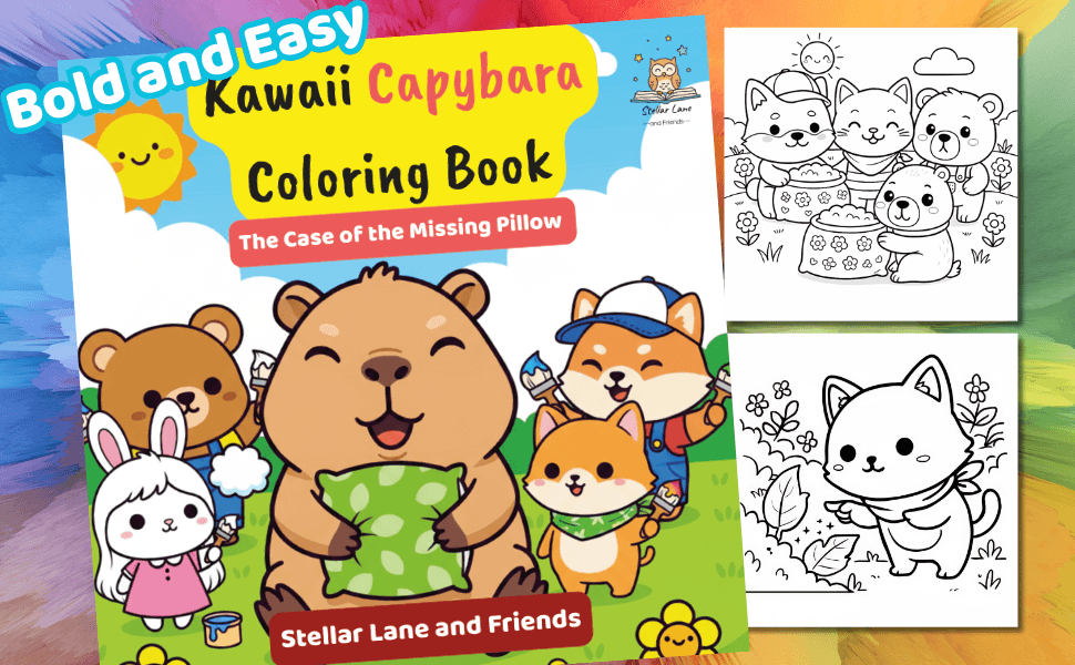 Kawaii Capybara Coloring Book The Case of the Missing Pillow - Module 2 Mockup